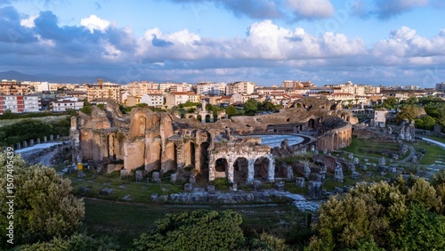 Konstfotografi Aerial view of the Roman Amphitheater in Santa Maria Capua Vetere showcasing its