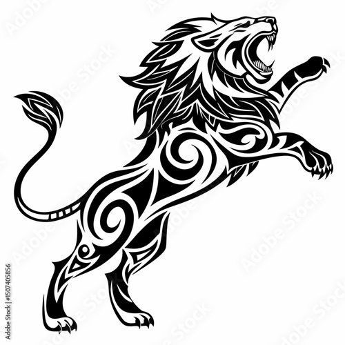 hungry lion vector illustration