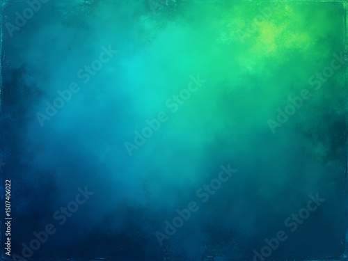 Abstract green blue gradient background. Smooth transitions of iridescent colors. Colored and blurred gradient.