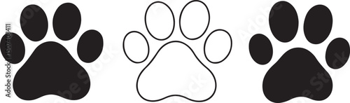 Animal Paw Print Vector Icons & Silhouettes