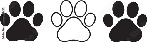 Animal Paw Print Vector Icons & Silhouettes