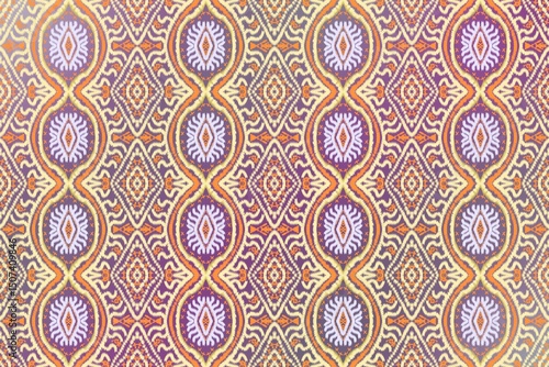 seamless floral pattern geometric motifs in yellow