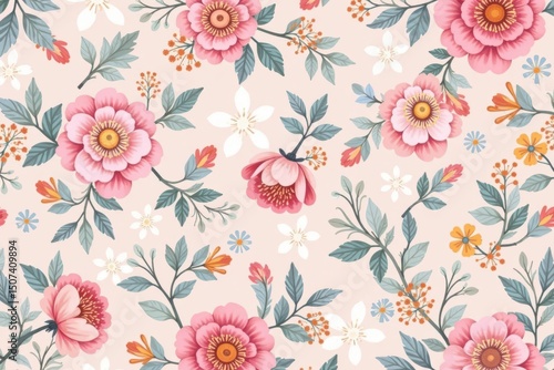 Subtle floral motif, pastel shades, seamless repeat for phone screens, pattern, pretty