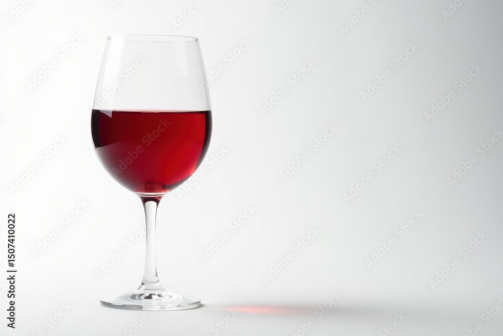 A single glass of ruby red wine on a stark white backdrop , glass, shadow, clean background A single glass of ruby red wine on a stark white backdrop , glass, shadow, clean background