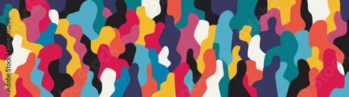  People psychology mental health vector abstract illustration , multicolored horisontal background

