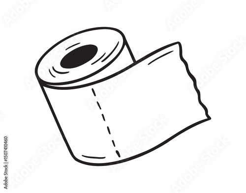 tissue icon doodle hand drawn. Outline drawing toilet paper line clipart symbol