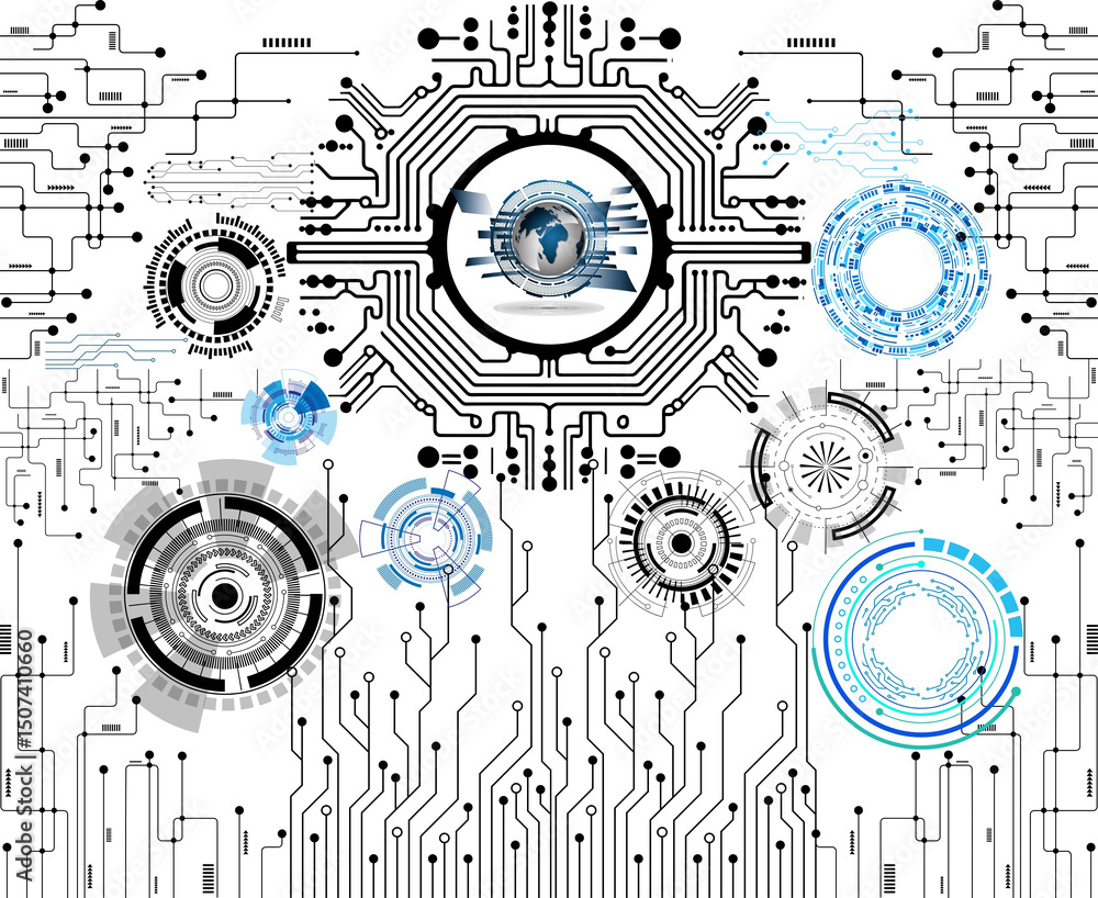 Fototapeta premium Electric Circuit Abstract Background