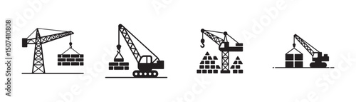 Construction Cranes Lifting Materials for Building Projects