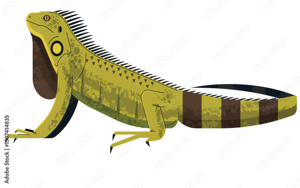 Fototapeta premium A cute green gecko isolated on a white background, a small wild reptile