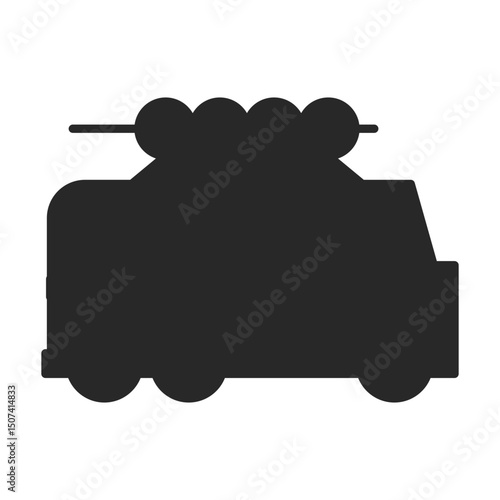 Food truck silhouette icon elements