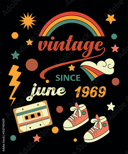 June 1969 Retro Design Elements and Vintage Graphics