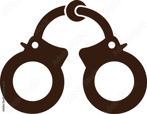 Handcuffed Icon Law Enforcement Crime and Justice Symbol in Simple Vector Style