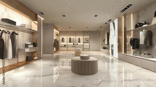 Elegant clothing store interior