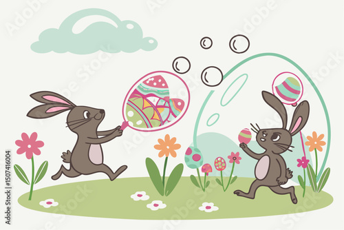 Transparent Easter Fun – Bunnies, Eggs & Flowers