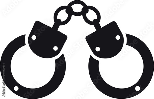 Handcuffed Icon Design Law Enforcement Crime and Justice Symbol Illustration