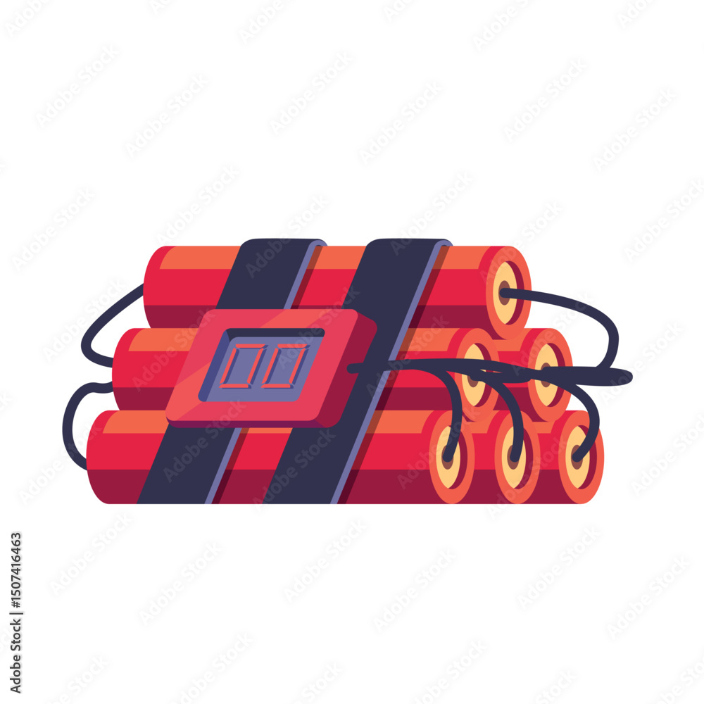 Naklejka premium A business vector image of a red ribboned bomb on a white background, perfect for a card design