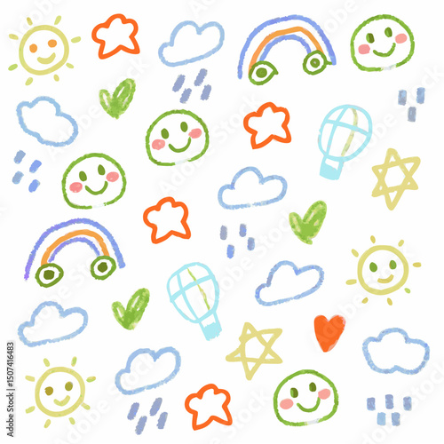 Colorful Whimsical Doodles – Hand-Drawn Digital Art Vector Set

