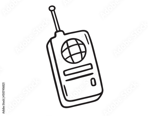 walkie talkie icon doodle hand drawn. Outline line walkie talkie drawing clipart symbol
