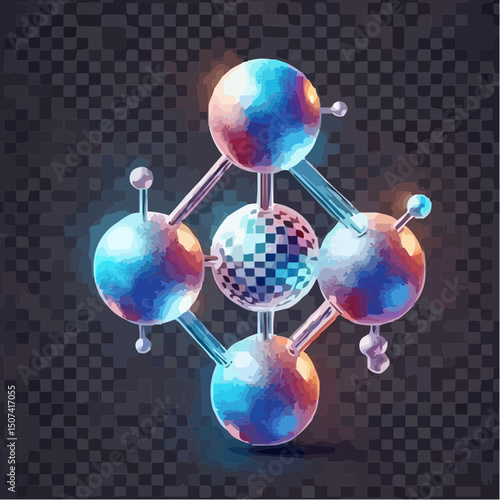 
the representation of a molecule being formed by atoms 75
