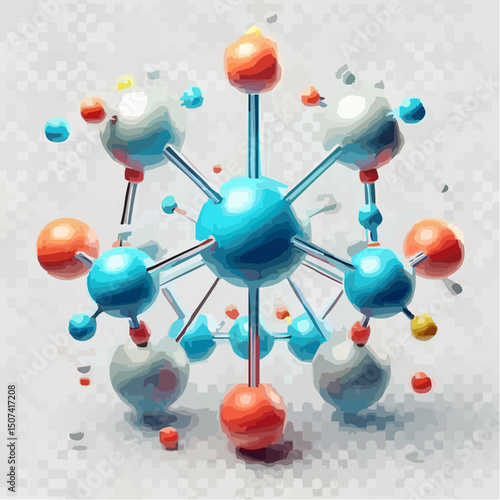 
the representation of a molecule being formed by atoms 56
