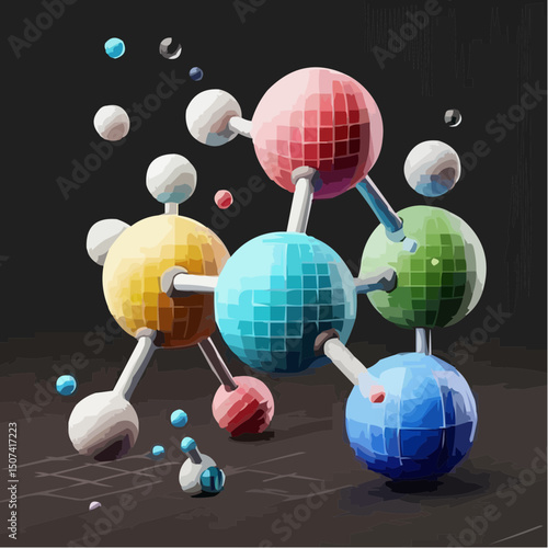 
the representation of a molecule being formed by atoms 55