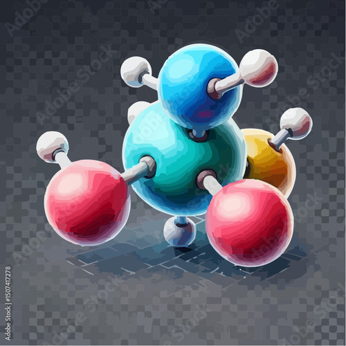 
the representation of a molecule being formed by atoms 48