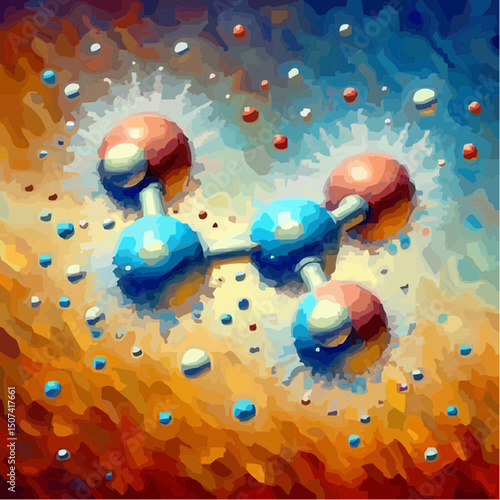 
the representation of a molecule being formed by atoms 2