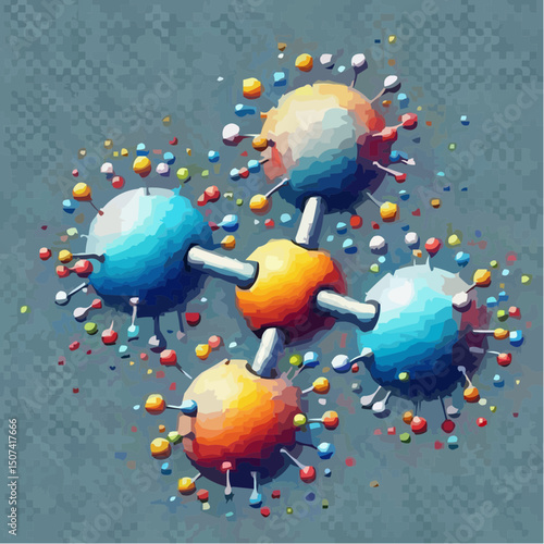 
the representation of a molecule being formed by atoms 1