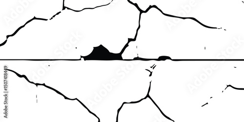 Realistic Grunge Concrete Texture Isolated on Transparent Background – Cracked Surface Element for Backgrounds or Overlays
