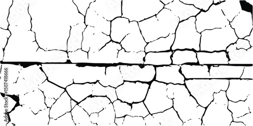 Isolated Cracked Cement Wall Texture on Transparent Background – Detailed Concrete Surface for Industrial and Construction Themes