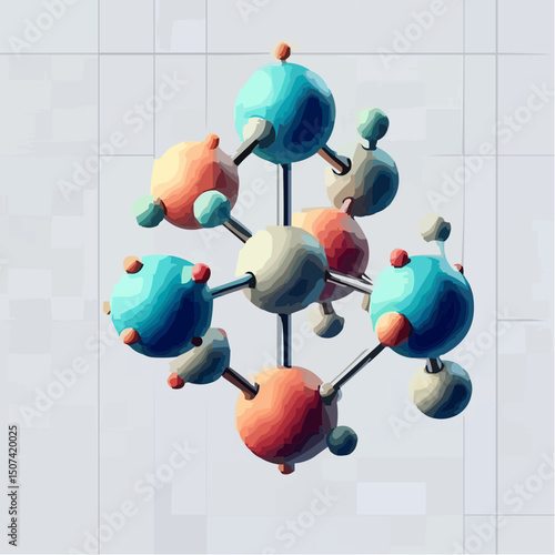 three-dimensional image of atoms forming molecules 85