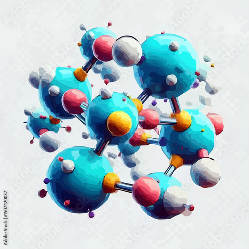 three-dimensional image of atoms forming molecules 84