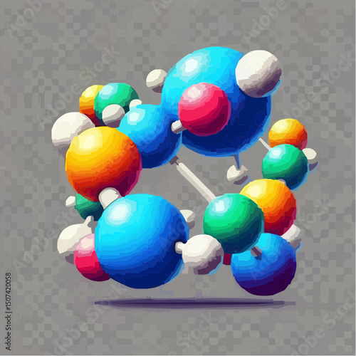 three-dimensional image of atoms forming molecules 83