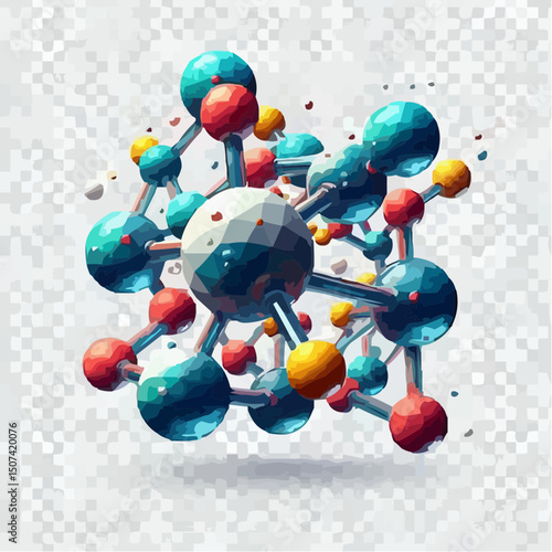 three-dimensional image of atoms forming molecules 82