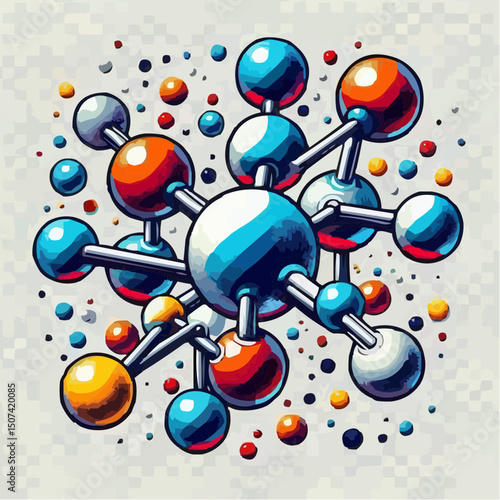three-dimensional image of atoms forming molecules 81