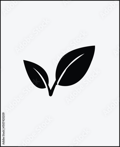 single line  leaf vector icon,  leaf ecology nature element vector design on white background
