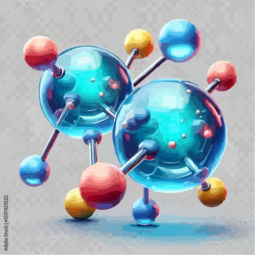 three-dimensional image of atoms forming molecules 70