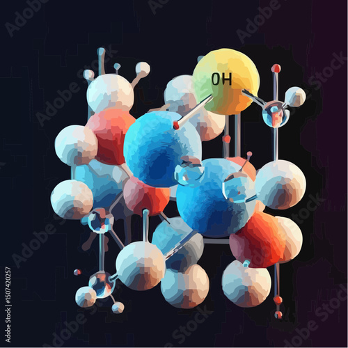 three-dimensional image of atoms forming molecules 69