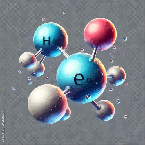 three-dimensional image of atoms forming molecules 68