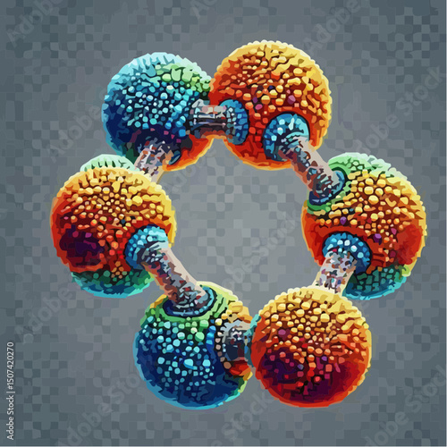 three-dimensional image of atoms forming molecules 67
