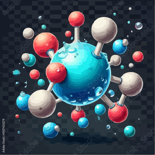 three-dimensional image of atoms forming molecules 66