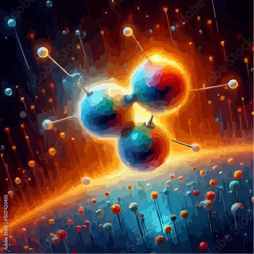 three-dimensional image of atoms forming molecules 53