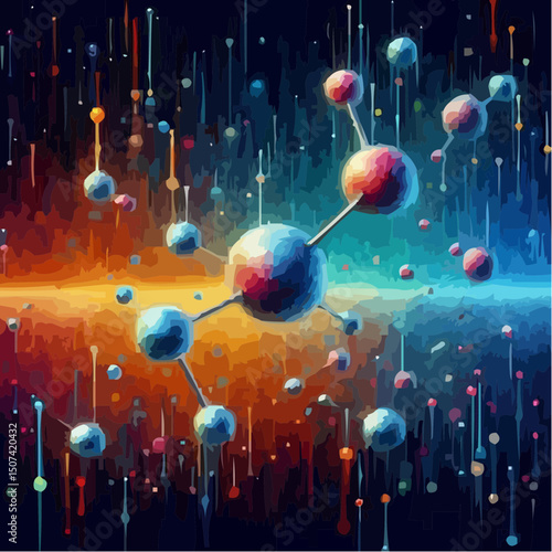 three-dimensional image of atoms forming molecules 52