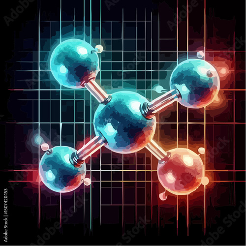 three-dimensional image of atoms forming molecules 49