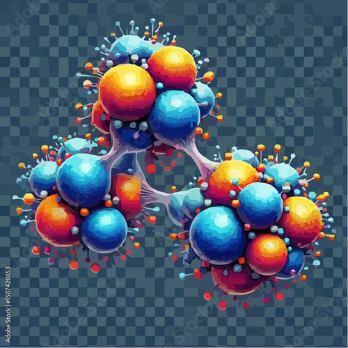three-dimensional image of atoms forming molecules 30