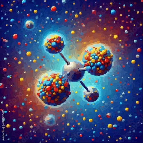 three-dimensional image of atoms forming molecules 29