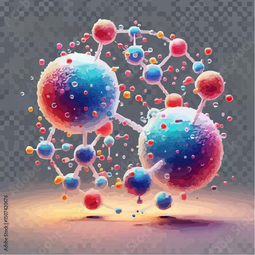 three-dimensional image of atoms forming molecules 27