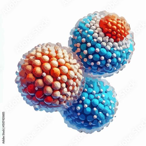 three-dimensional image of atoms forming molecules 25