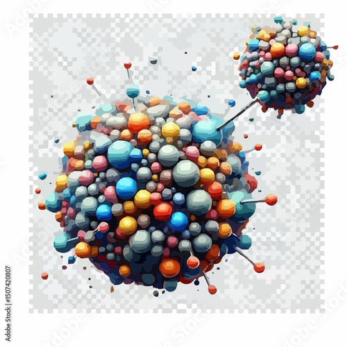three-dimensional image of atoms forming molecules 16