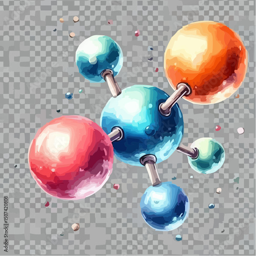three-dimensional image of atoms forming molecules 15